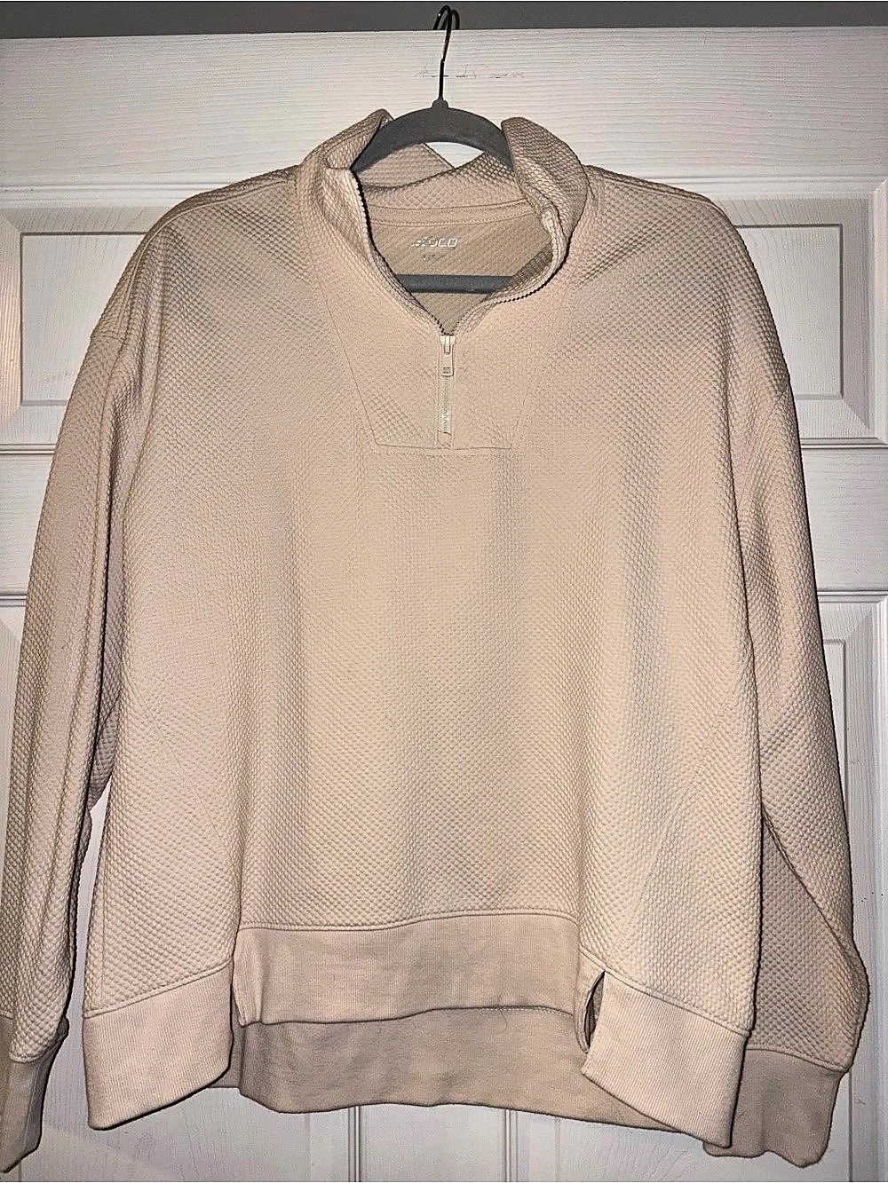 Bcg womens Textured Quarter-Zip Pullover in cream